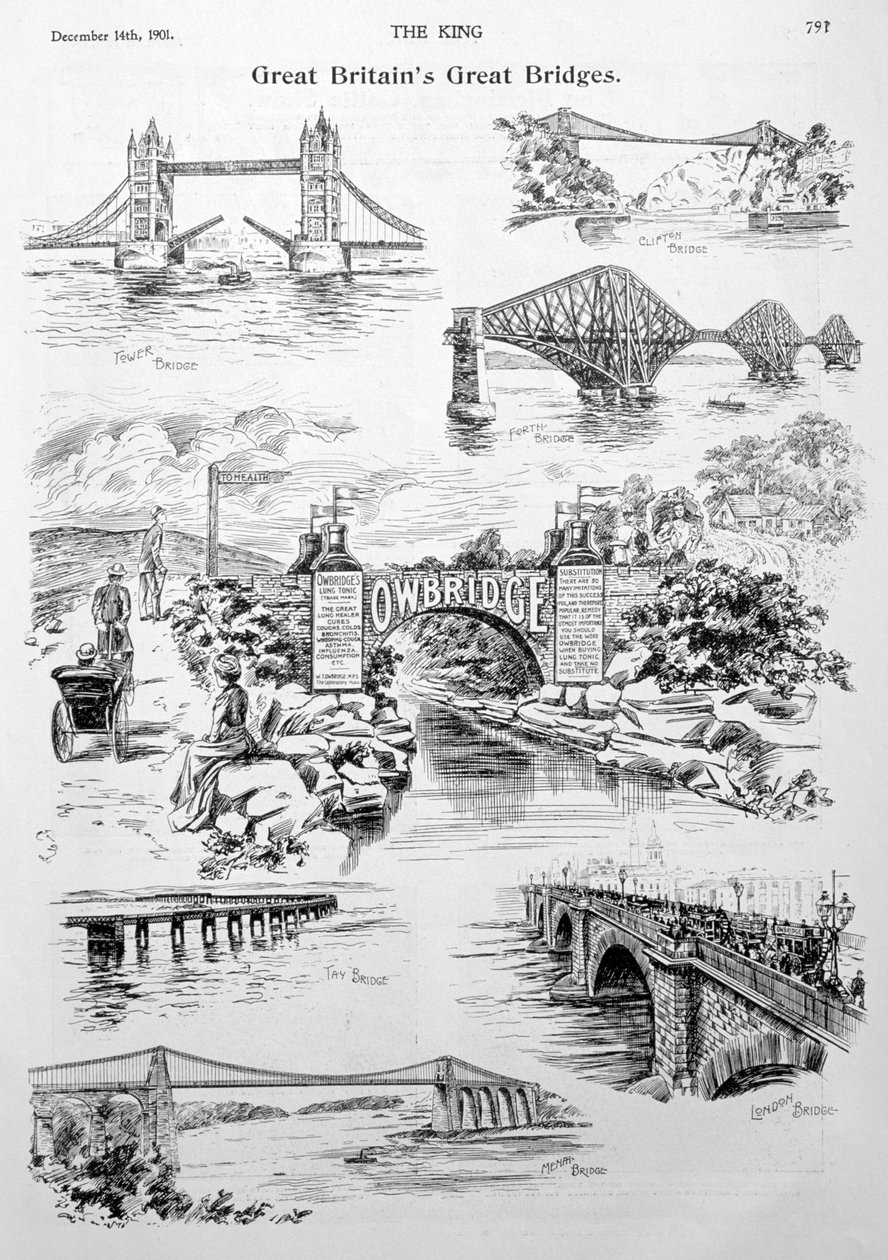 Iso-Britannian suurimmat sillat, Owbridge Lung Tonic -mainos, 1901 tekijältä Unbekannt