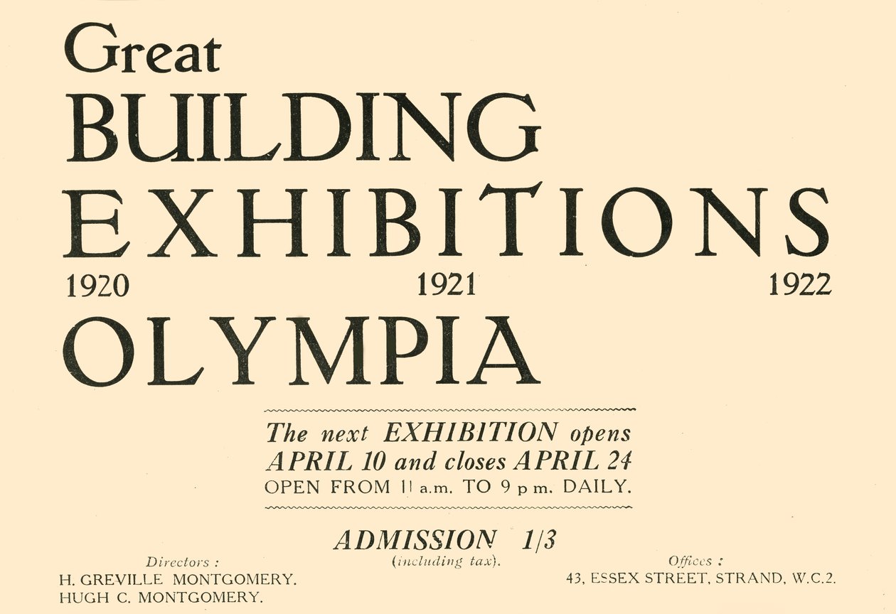 Suuri rakennusnäyttely - Olympia, 1920. tekijältä Unbekannt