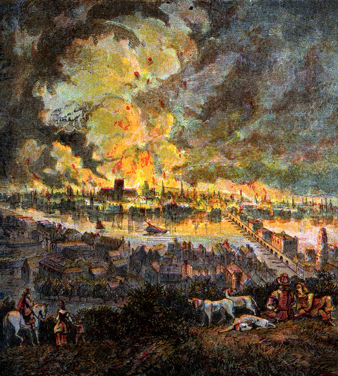 Lontoon suuri palo, 1666, n. 1850 tekijältä Unbekannt