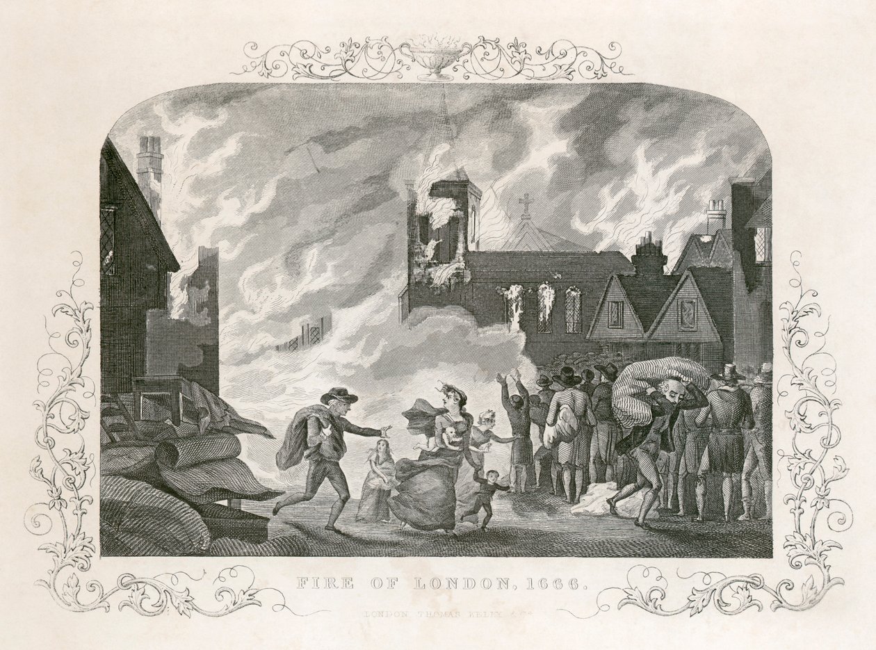 Lontoon suuri palo, 1666 c1800-luku tekijältä Unbekannt