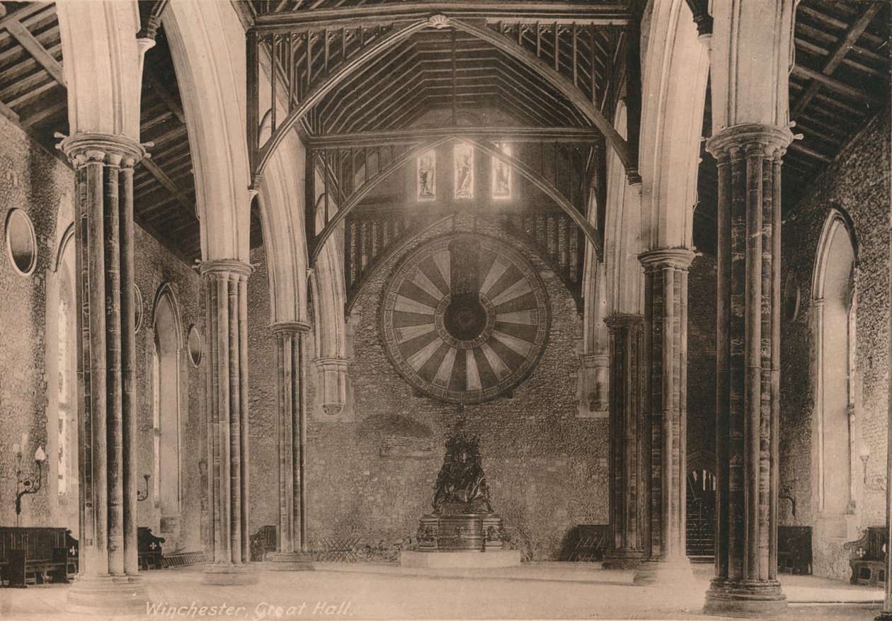 Winchesterin linnan suuri sali, Hampshire, 1900-luvun alku tekijältä Unbekannt
