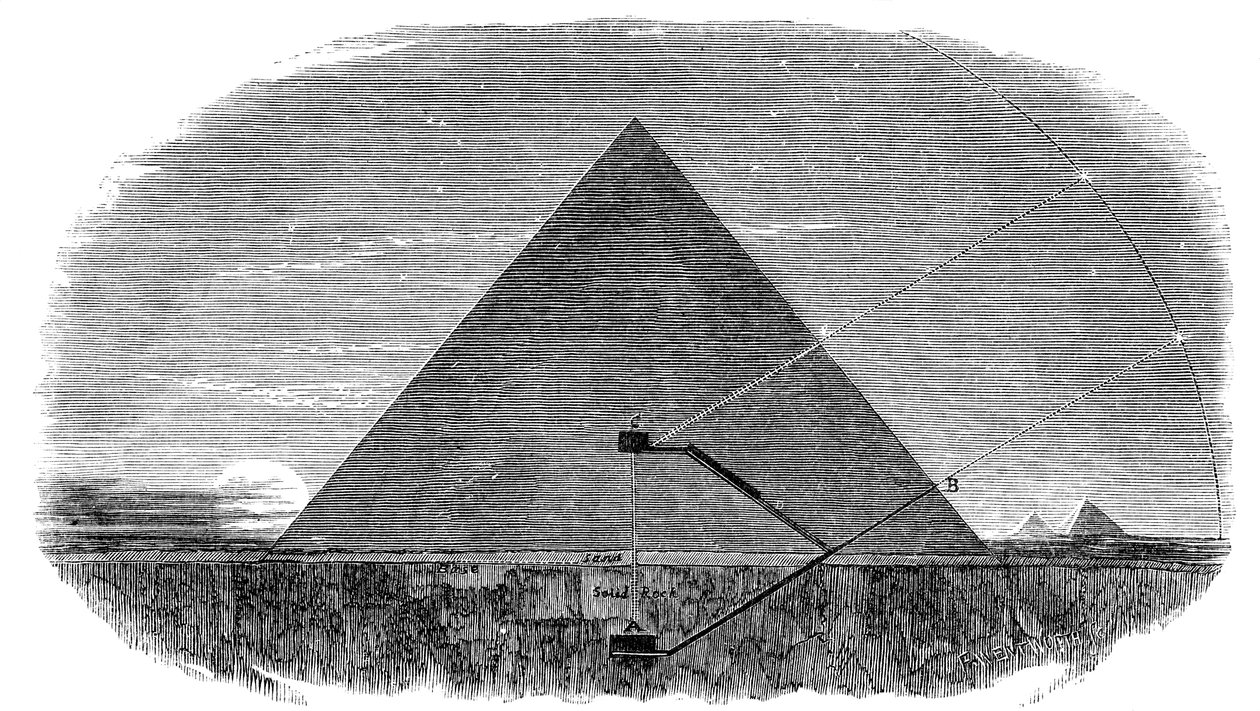 Gizan suuri Cheopsin pyramidi, jota käytetään tähtitieteellisenä observatoriona tekijältä Unbekannt