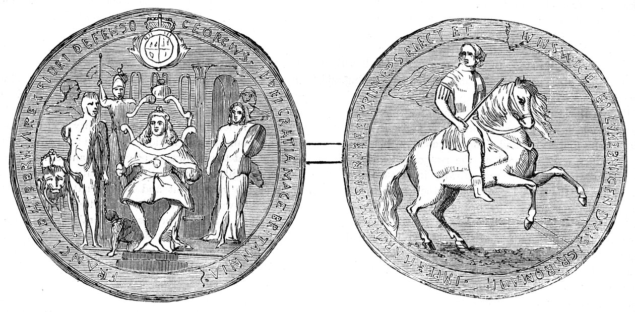 Yrjö II:n suuri sinetti, 1700-luvun puoliväli, 1800-luku tekijältä Unbekannt