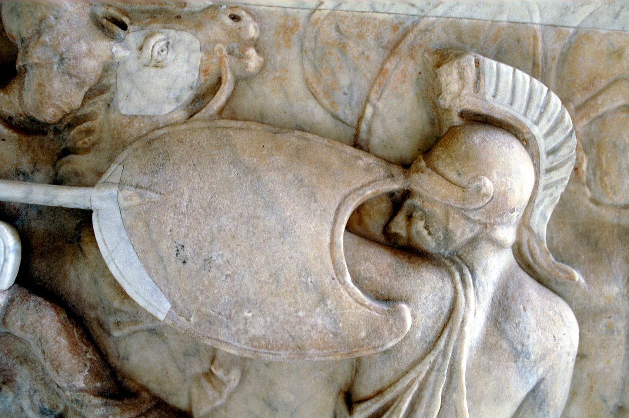 Kreikkalainen Hoplite taistelussa Amazoneja vastaan 30 eKr.-200 jKr tekijältä Unbekannt