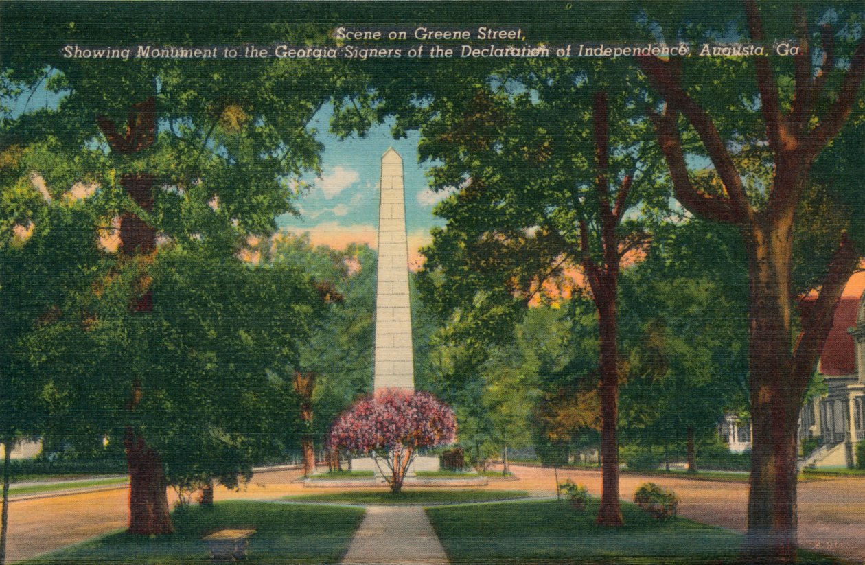 Greene Street, katsoen itään Center Streetiltä, Augusta, Georgia, America, c1910 tekijältä Unbekannt