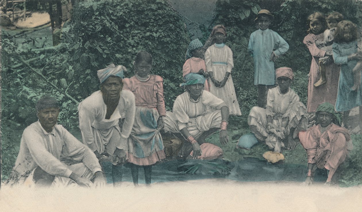 Terveisiä Jamaikalta. Coolies pesu, 1905. tekijältä Unbekannt