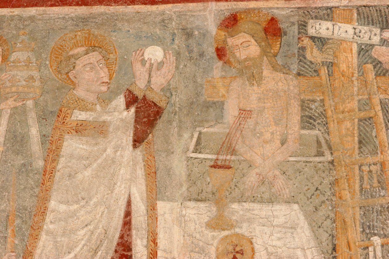 Gressan Magdalenan romaaninen kirkon fresko, Gressan, Italia tekijältä Unbekannt