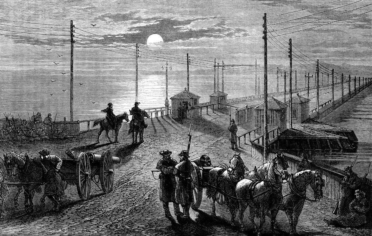 Vartioi siltaa Potomacin yli, Amerikan sisällissota, c1861 c1880 tekijältä Unbekannt