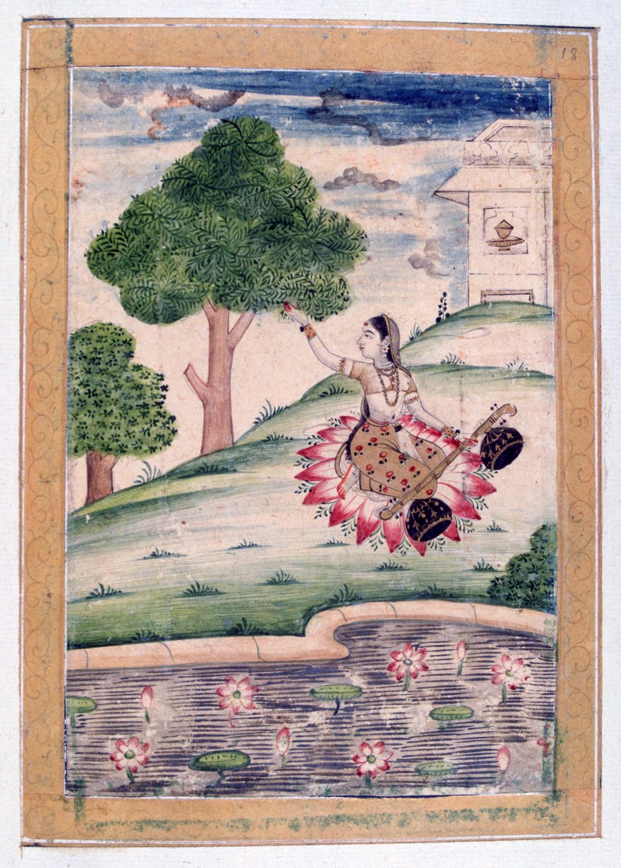 Gujari Ragini, Ragmala-albumi, Rajasthanin koulu, 1800-luku tekijältä Unbekannt