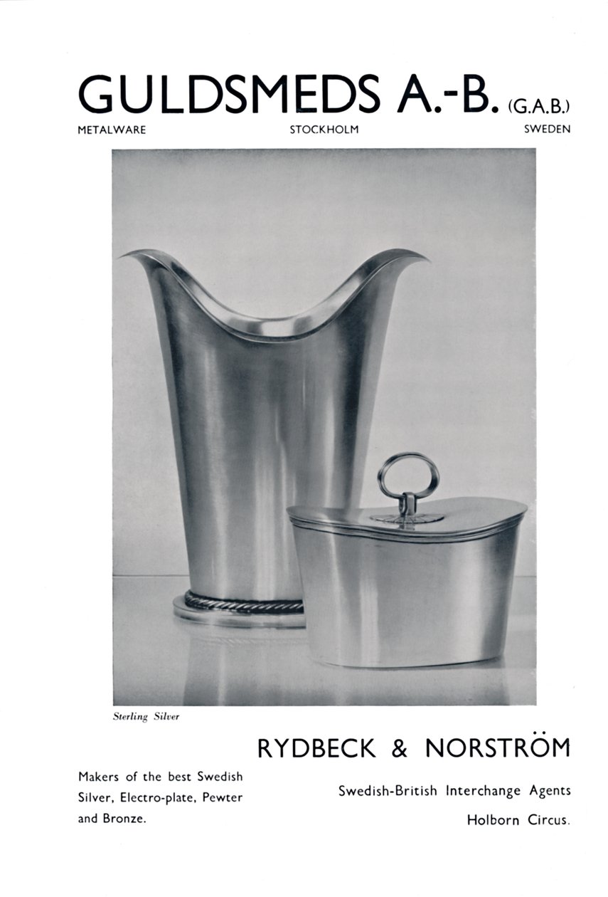Guldsmeds A.-B. G.A.B. - Sterling hopea - Rydbeck & Norström., 1939 tekijältä Unbekannt