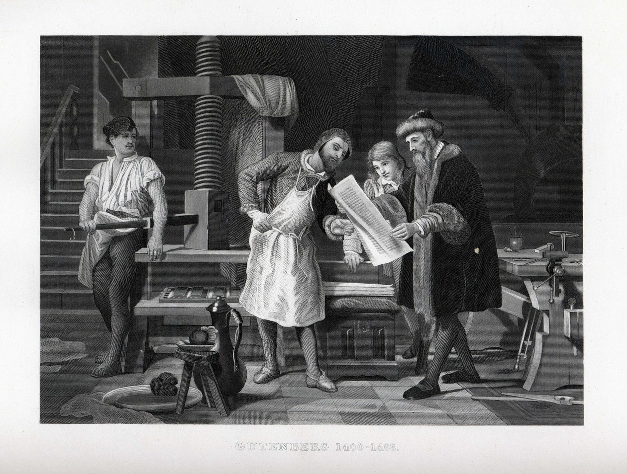 Gutenberg 1400-1468, 1882 tekijältä Unbekannt