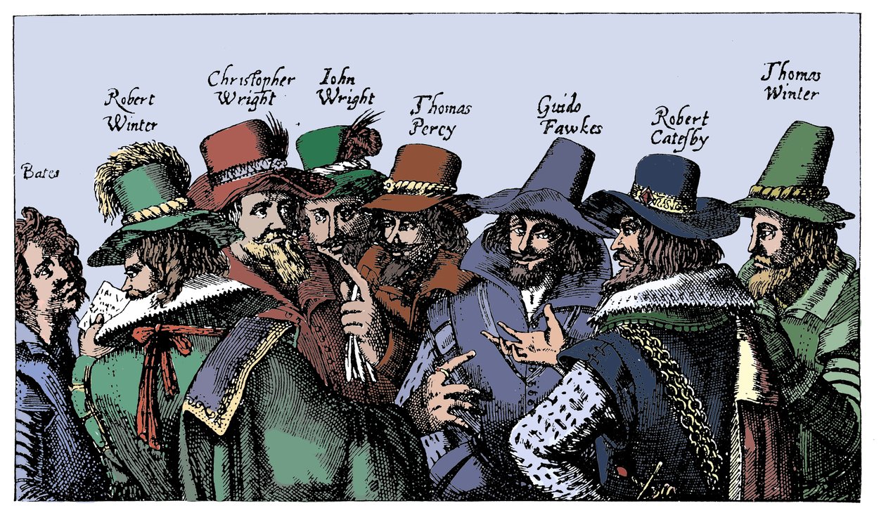 Guy Fawkes ja ruutipiirturit, 1605 tekijältä Unbekannt