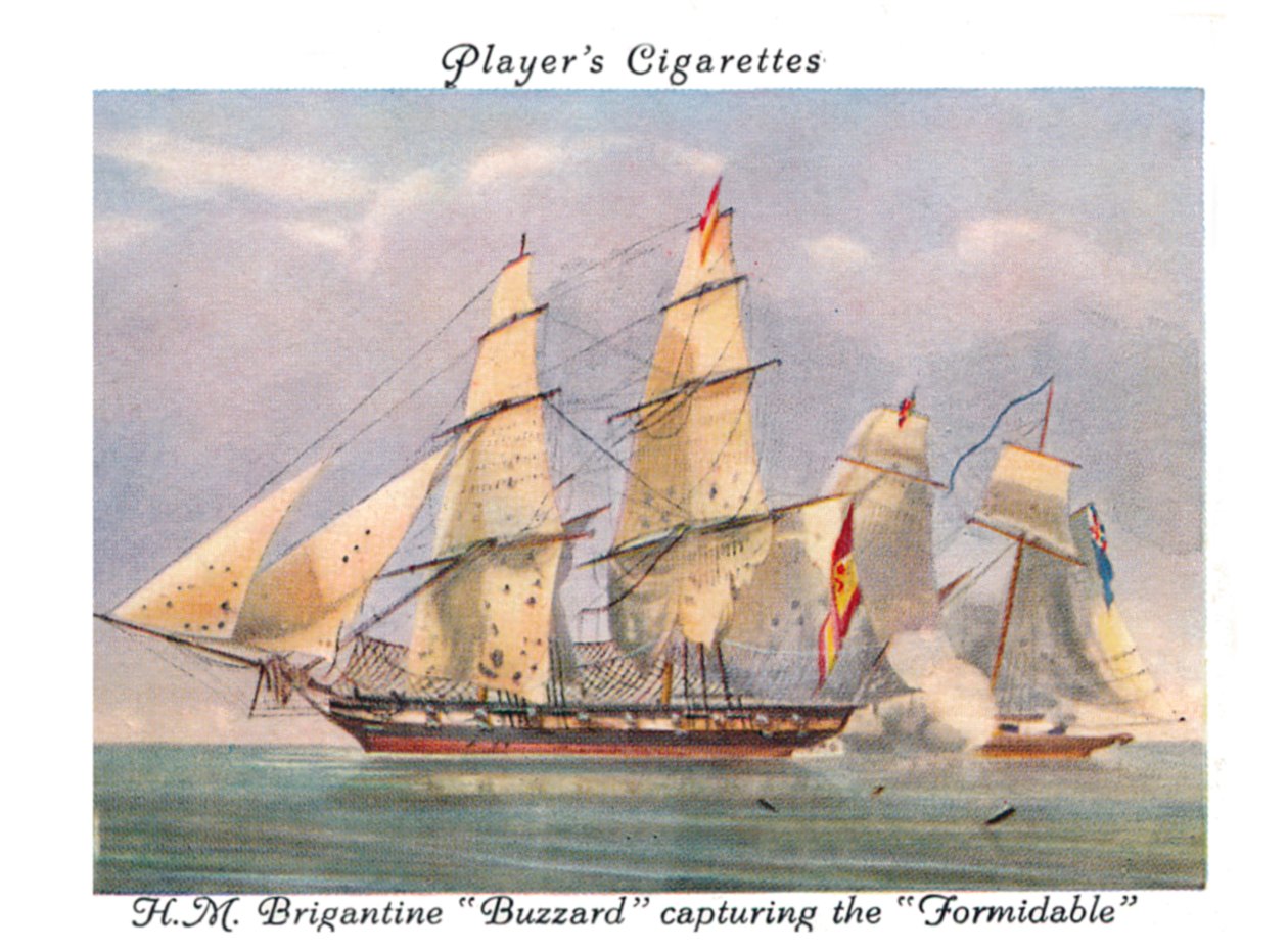 H.M.Brigantine Buzzard vangitsemassa Formidablea, 1936. tekijältä Unbekannt