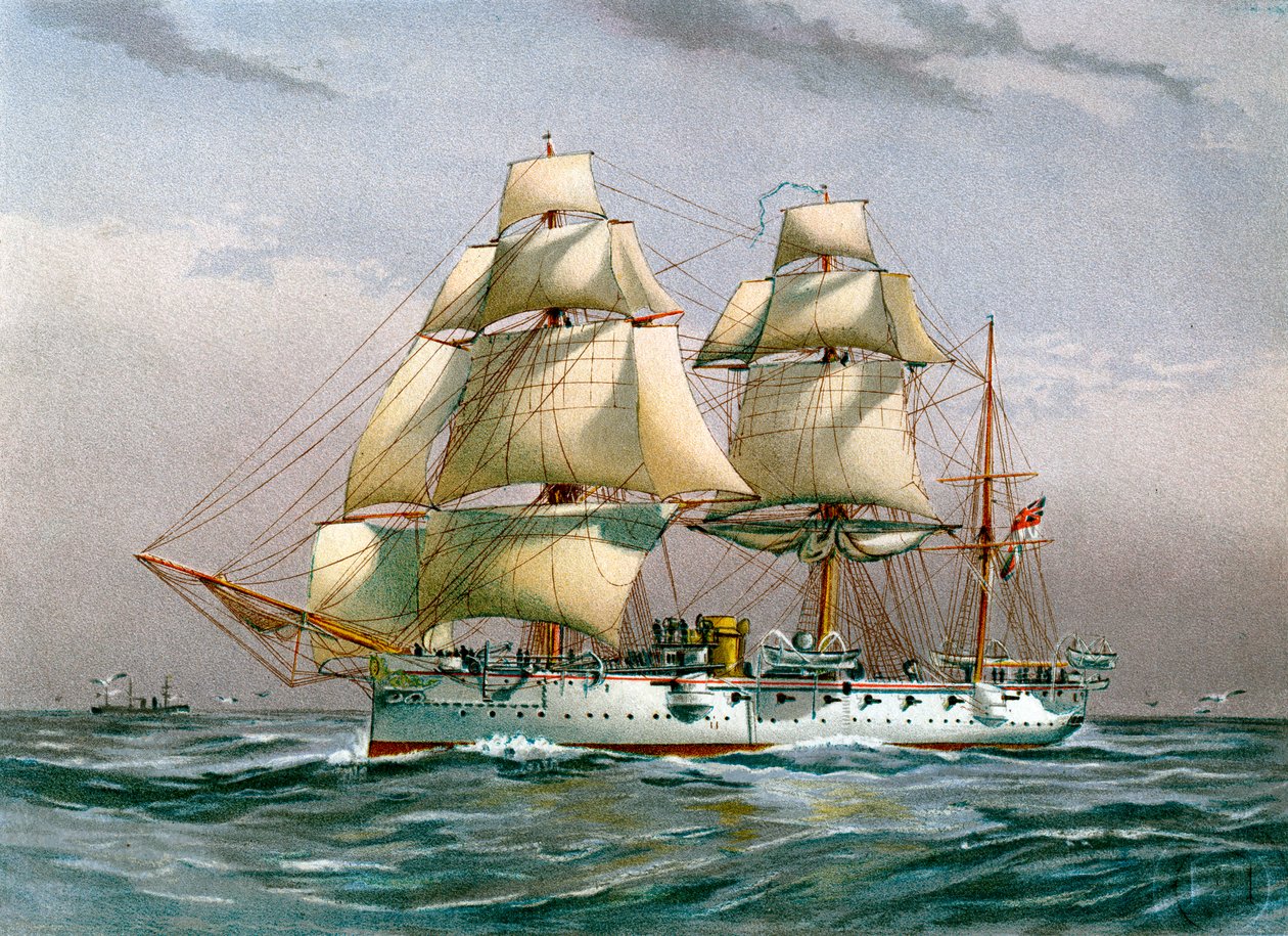 HMS Calliope, Kuninkaallisen laivaston 3. luokan risteilijä, c1890-c1893 tekijältä Unbekannt
