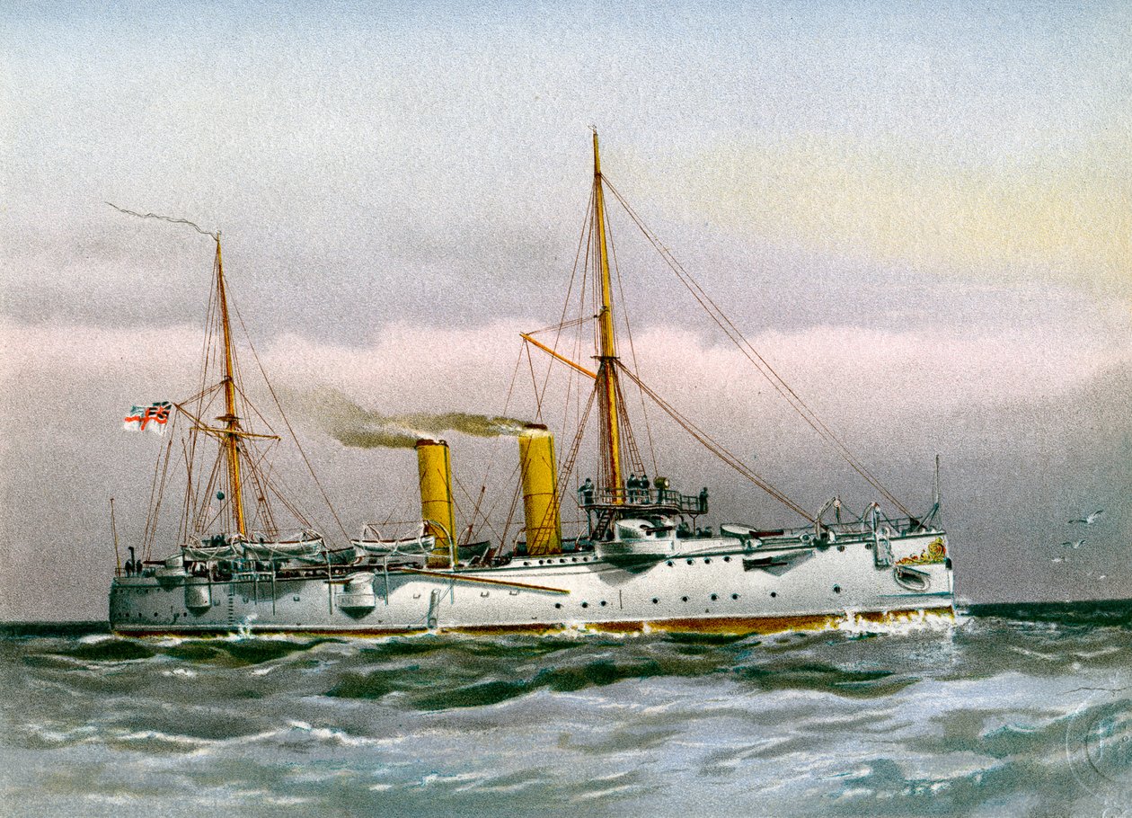HMS Magicienne, Kuninkaallisen laivaston 2. luokan risteilijä, c1890-c1893 tekijältä Unbekannt