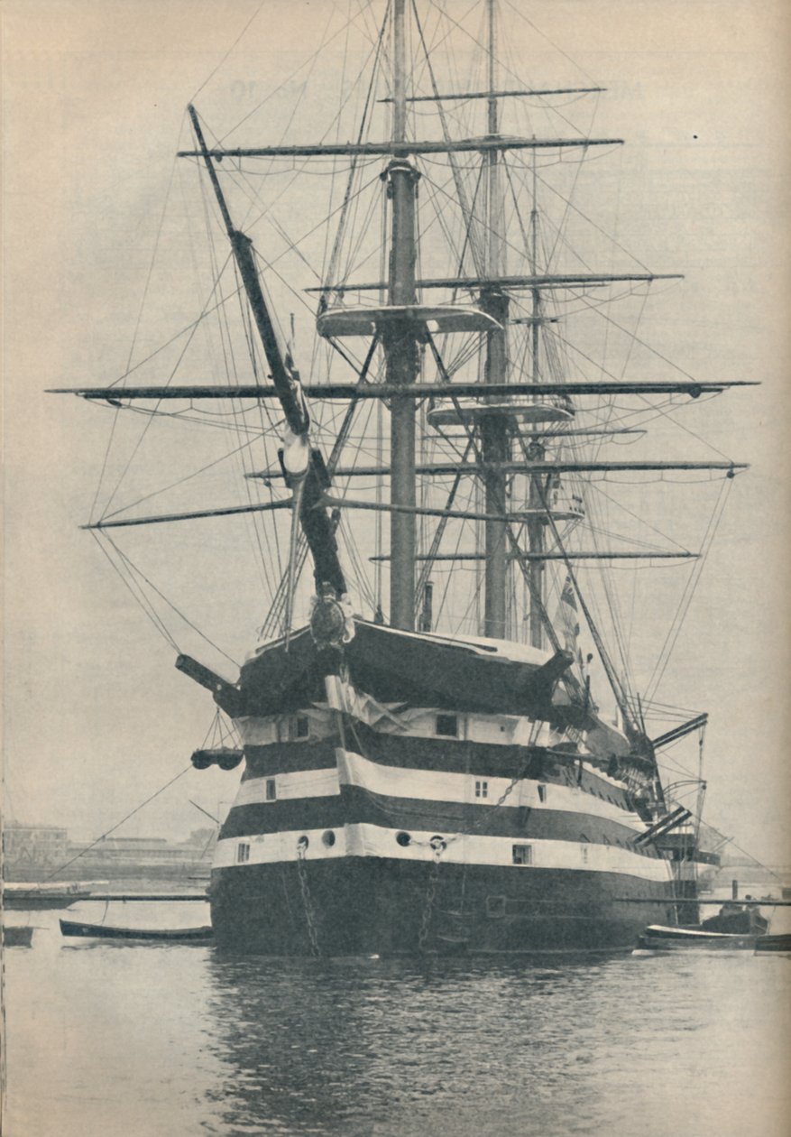 HMS Victory ennen kuin hänet siirrettiin kuivatelakalle vuosina 1922, 1936 tekijältä Unbekannt