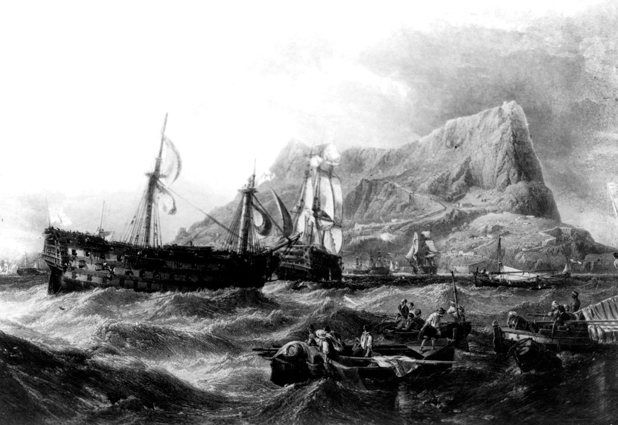 HMS Victory hinattiin takaisin Gibraltarille, 1805, 1800-luku tekijältä Unbekannt