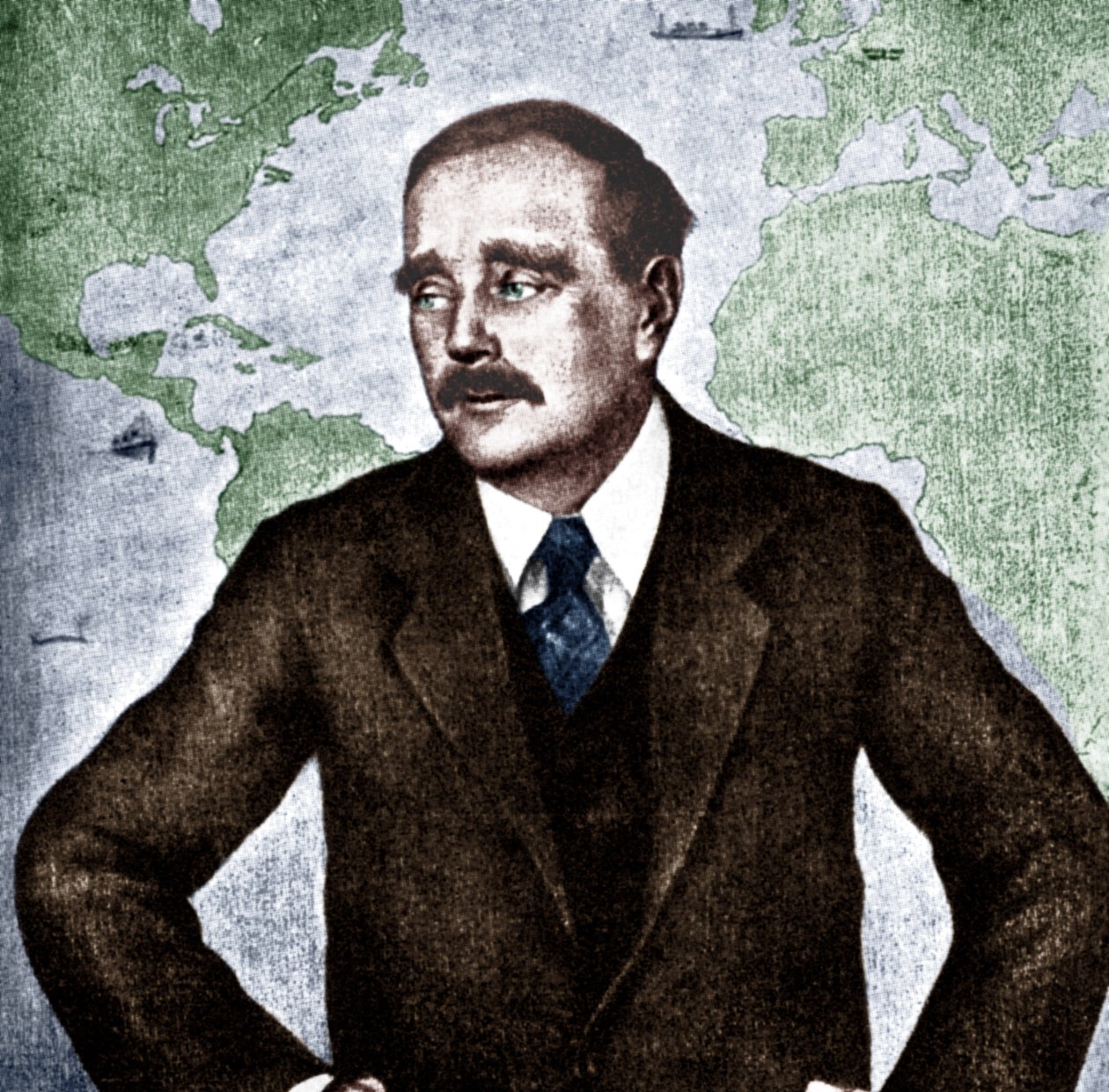 H G Wells - muotokuva englantilaisesta kirjailijasta, toimittajasta, sosiologista ja historioitsijasta, n. 1933. 21. syyskuuta 1866 - 13. elokuuta 1946. Maailmansota. tekijältä Unbekannt