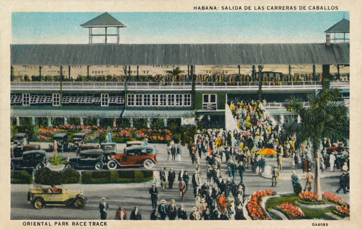 Havanna: Hevoskilpailujen alku. Eastern Park Race Track, c1910 tekijältä Unbekannt