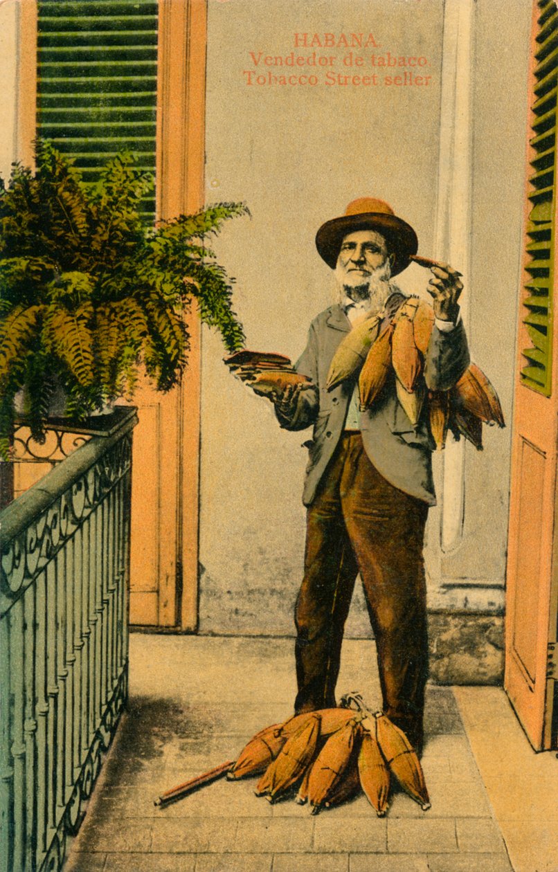 Havanna. Savukkeiden myyntiautomaatti. Tobacco Street -myyjä, 1910-luku tekijältä Unbekannt