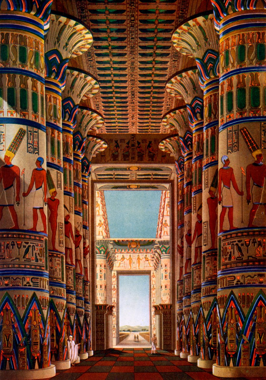 Hall of Columns, Karnak, Egypti, 1908-1909 tekijältä Unbekannt