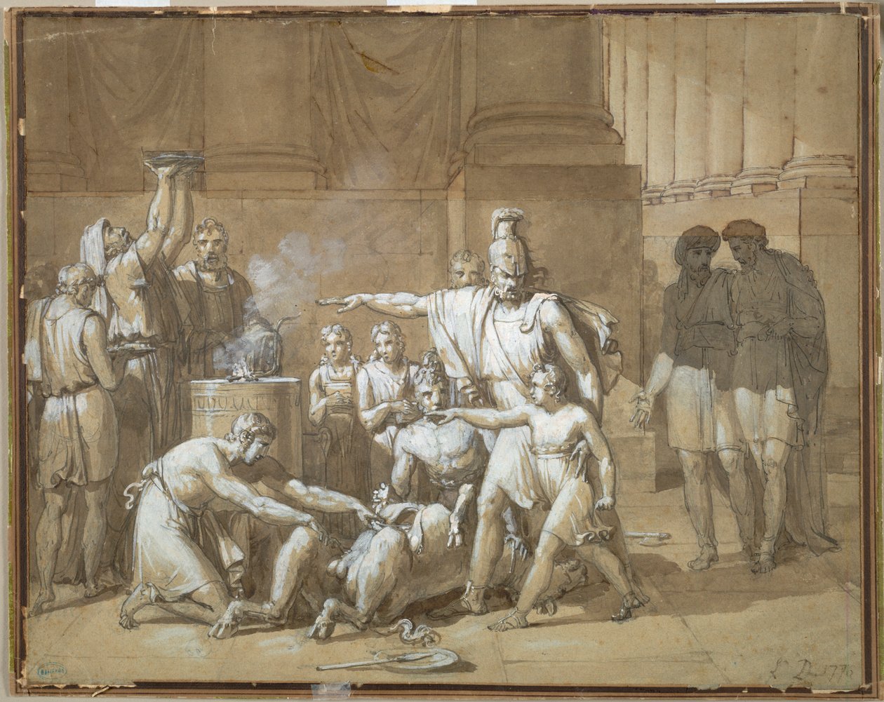 Hannibal vannoo ikuista vihamielisyyttä Roomaa kohtaan, n. 1808. tekijältä Unbekannt