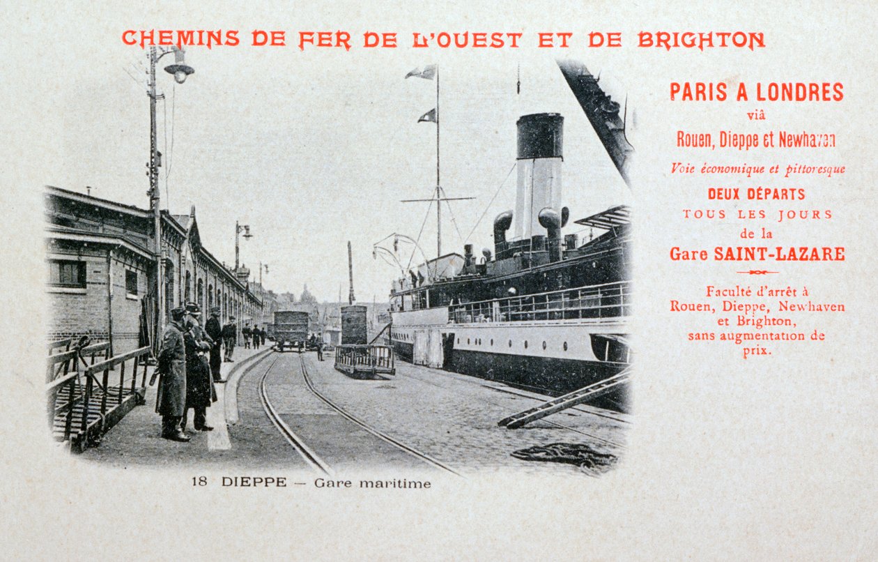 Satamaasema, Dieppe, c1900 tekijältä Unbekannt