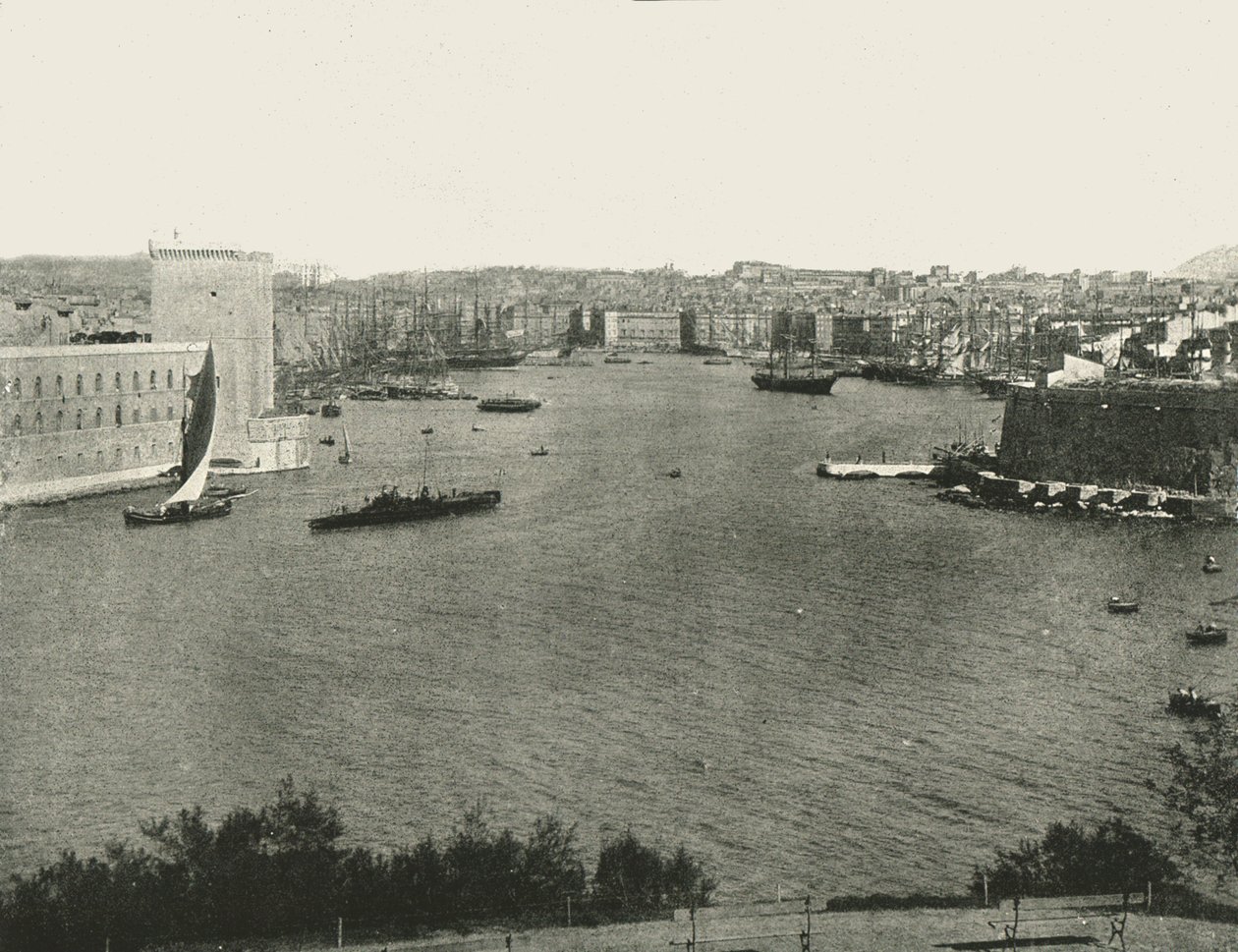 Satamanäkymä, Marseille, Ranska, 1895. tekijältä Unbekannt