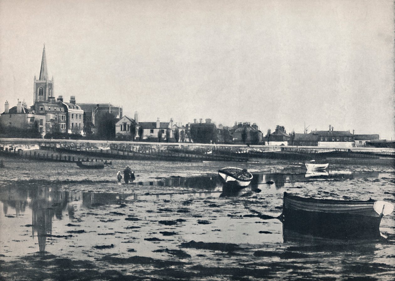 Harwich - Ranta laskuveden aikaan, 1895 tekijältä Unbekannt