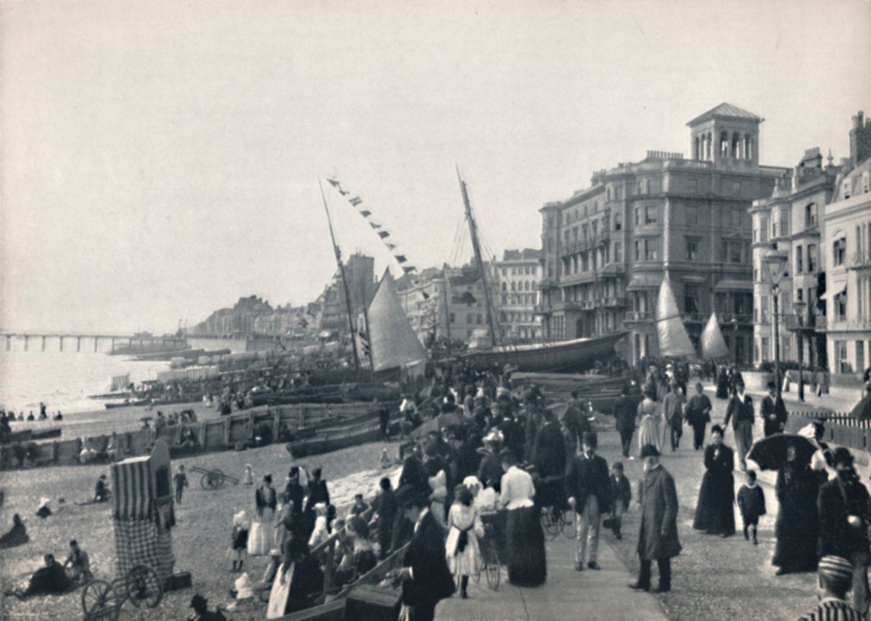 Hastings - Front, Showing Pier, 1895 tekijältä Unbekannt