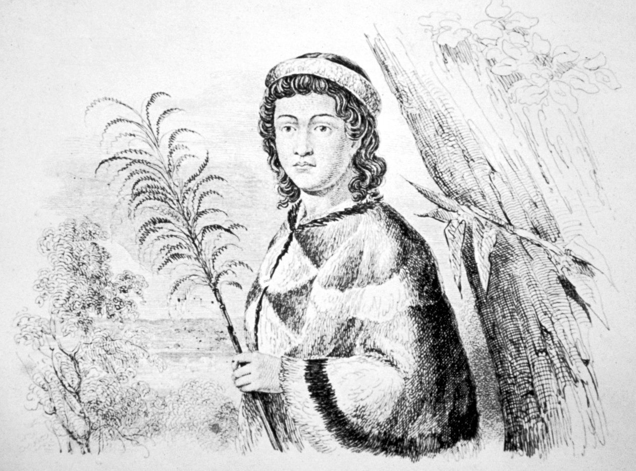 Havaijin prinsessa Nahienaena. c18-luvulla tekijältä Unbekannt