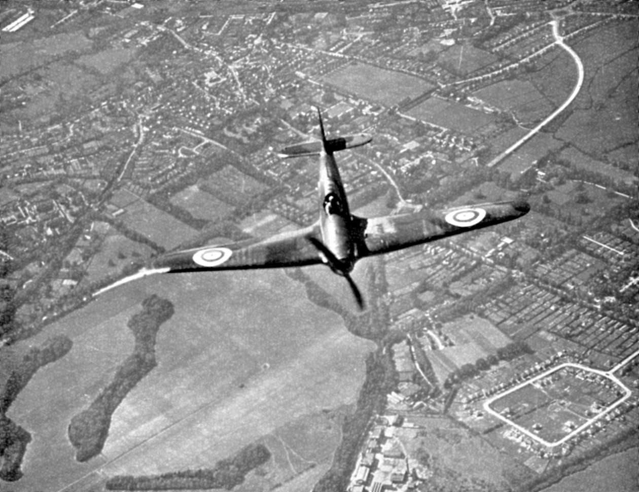 Hawker Hurricane lennossa, Britannian taistelu, toinen maailmansota, 1940 tekijältä Unbekannt