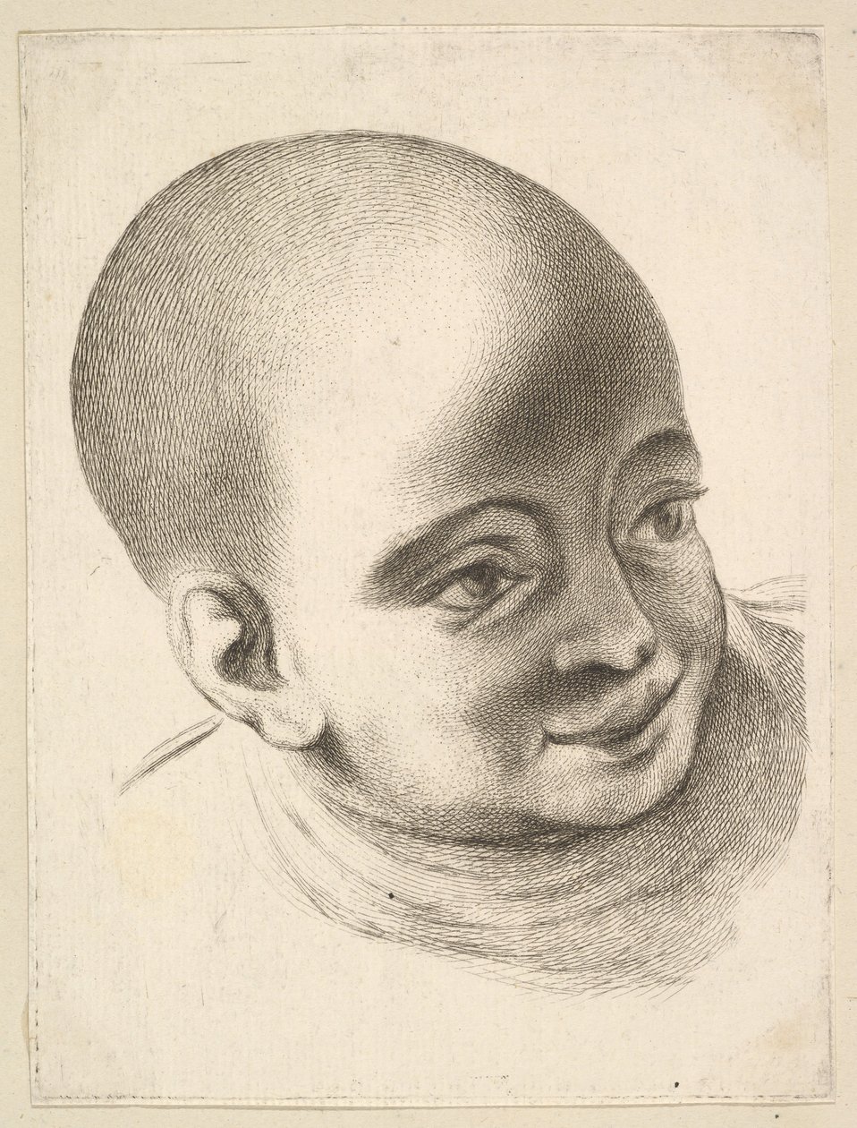 Lapsen pää, Livre de Têtes Gravées dapres F. Boucher et Autres Book of..., 1700-luku. tekijältä Unbekannt