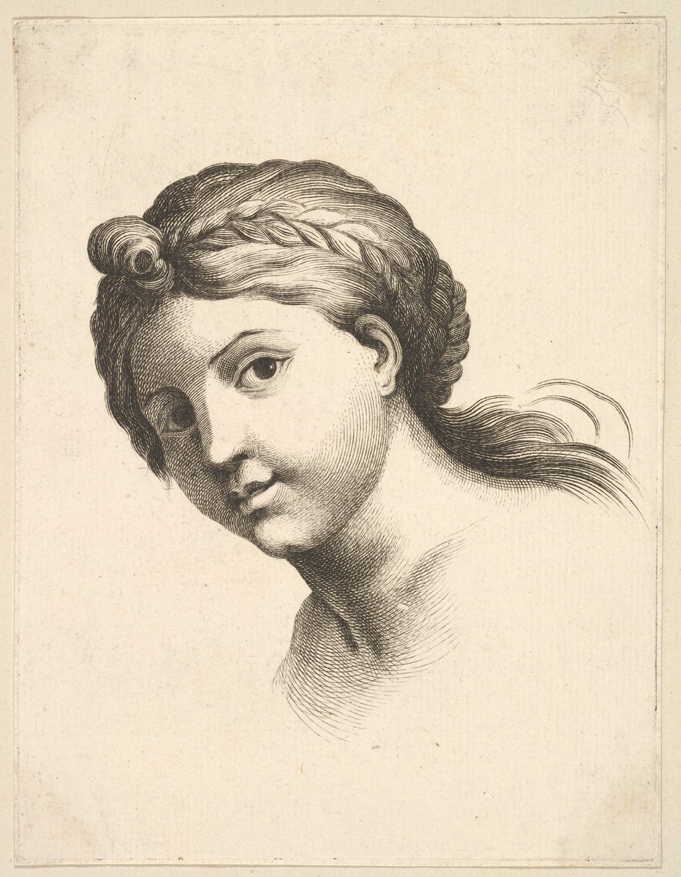 Naisen pää, Livre de Têtes Gravées dapres F. Boucher et Autres Book of..., 1700-luku. tekijältä Unbekannt