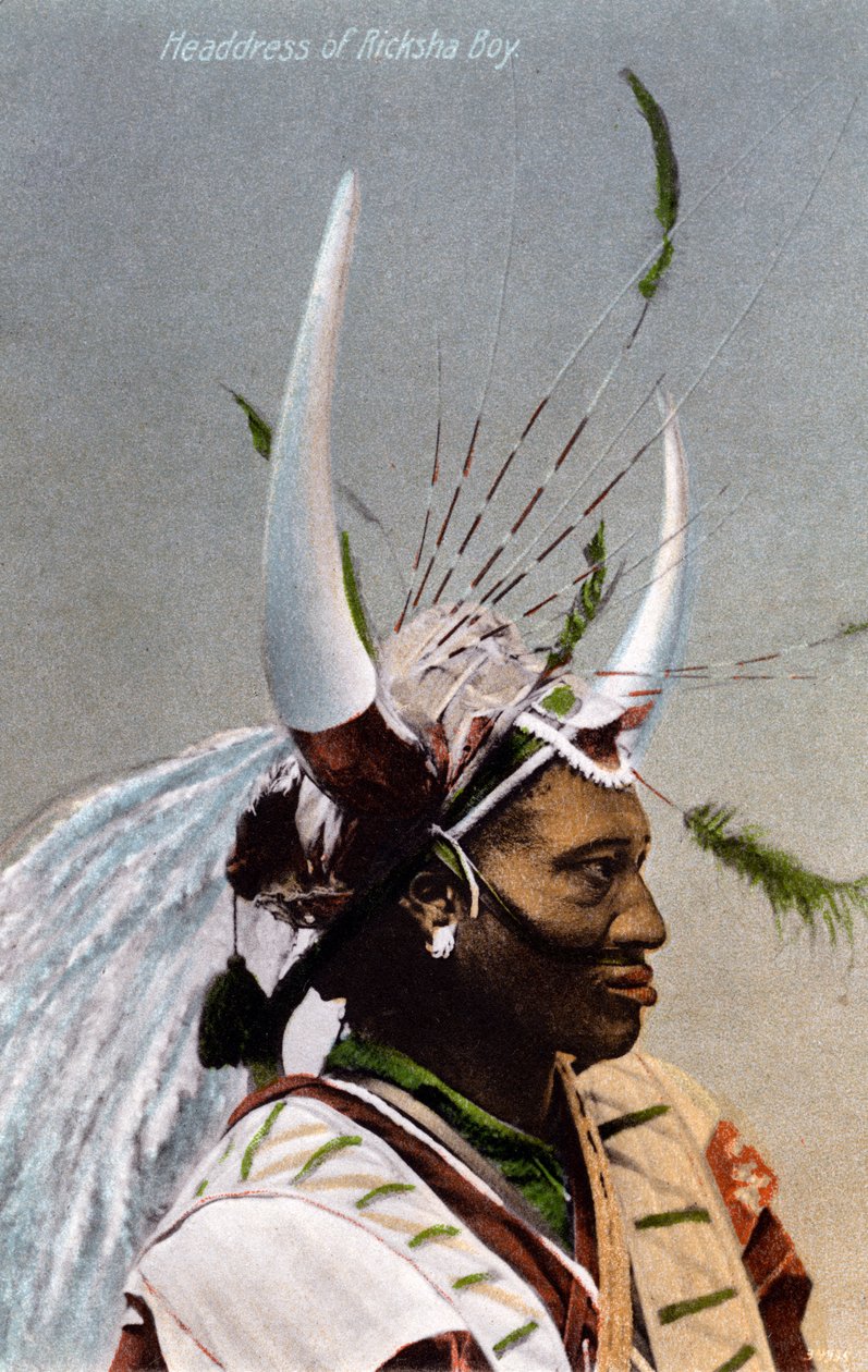 Ricksha-pojan päähine, Durban, 1917 tekijältä Unbekannt