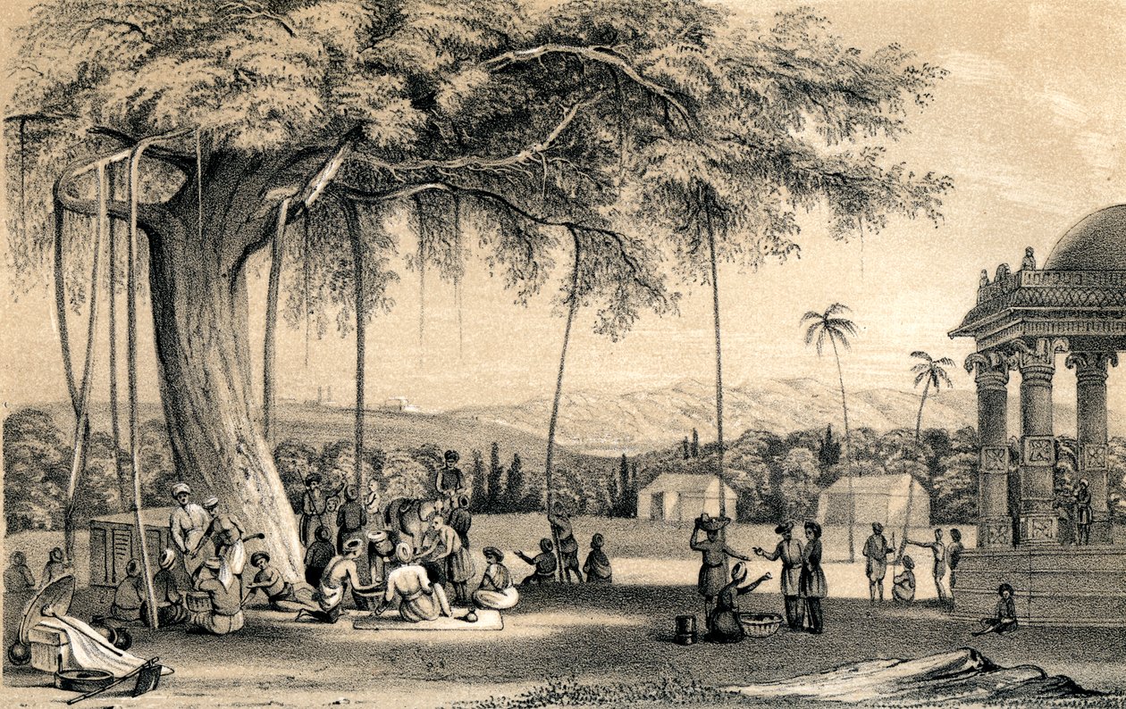 Hoviansa pitävän kylän päällikkö, 1847 tekijältä Unbekannt