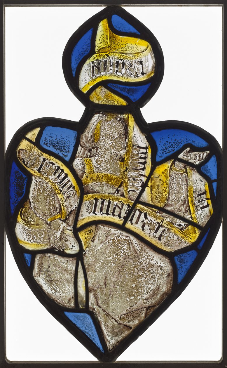 Sydämenmuotoinen paneeli: Naisen hahmo banderolen kanssa Sibyl, n. 1480-1520. tekijältä Unbekannt