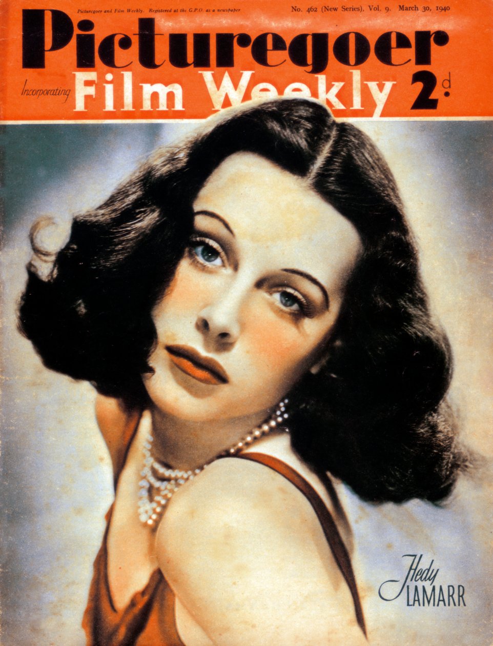 Hedy Lamarr 1914-2000, itävaltalaissyntyinen amerikkalainen näyttelijä, 1940 tekijältä Unbekannt