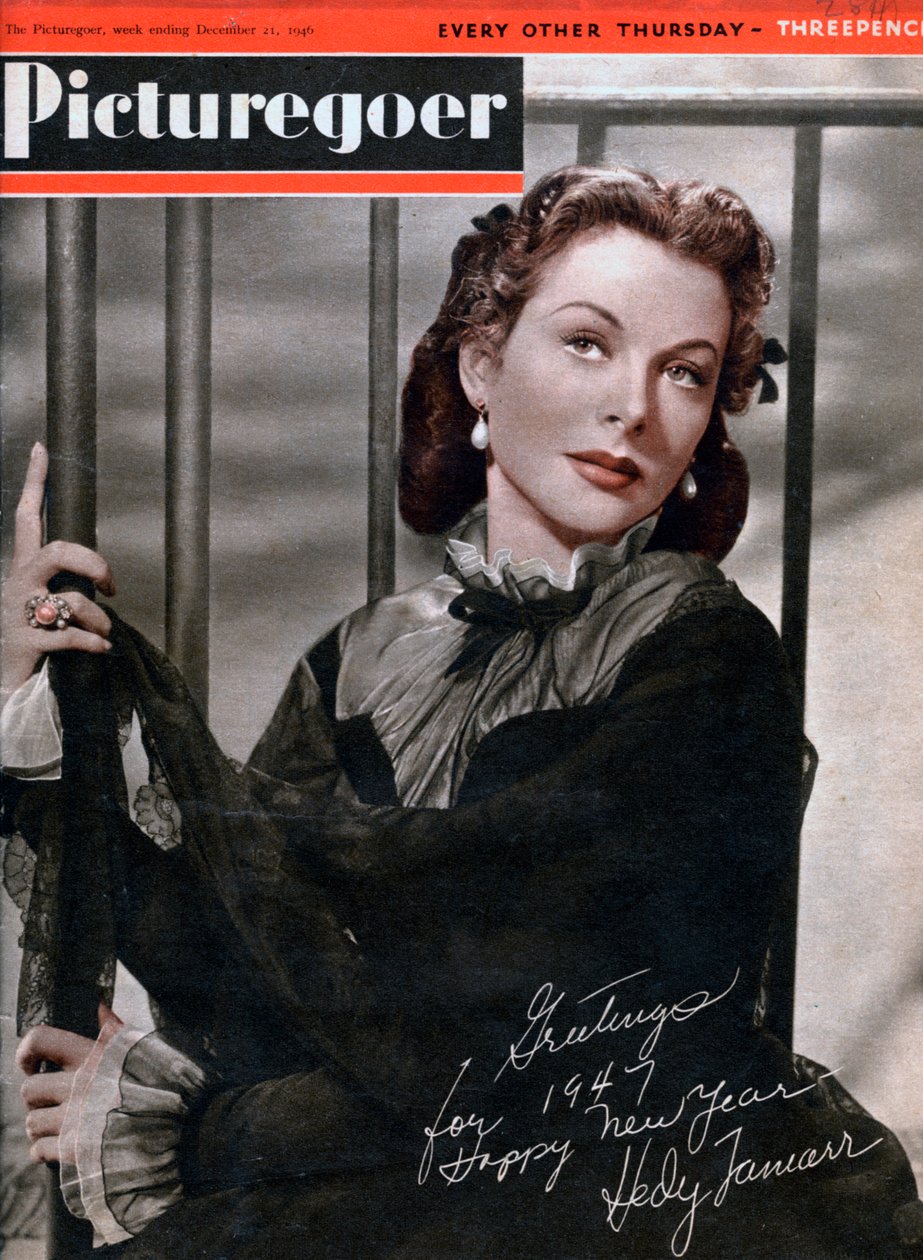 Hedy Lamarr 1914-2000, itävaltalaissyntyinen amerikkalainen näyttelijä, 1946 tekijältä Unbekannt
