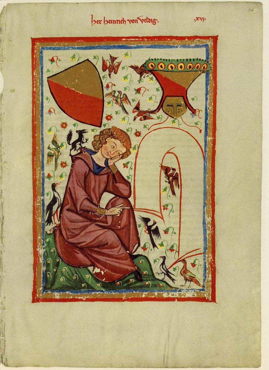 Heinrich von Veldeke Codex Manessesta, vuosilta 1305-1340 tekijältä Unbekannt