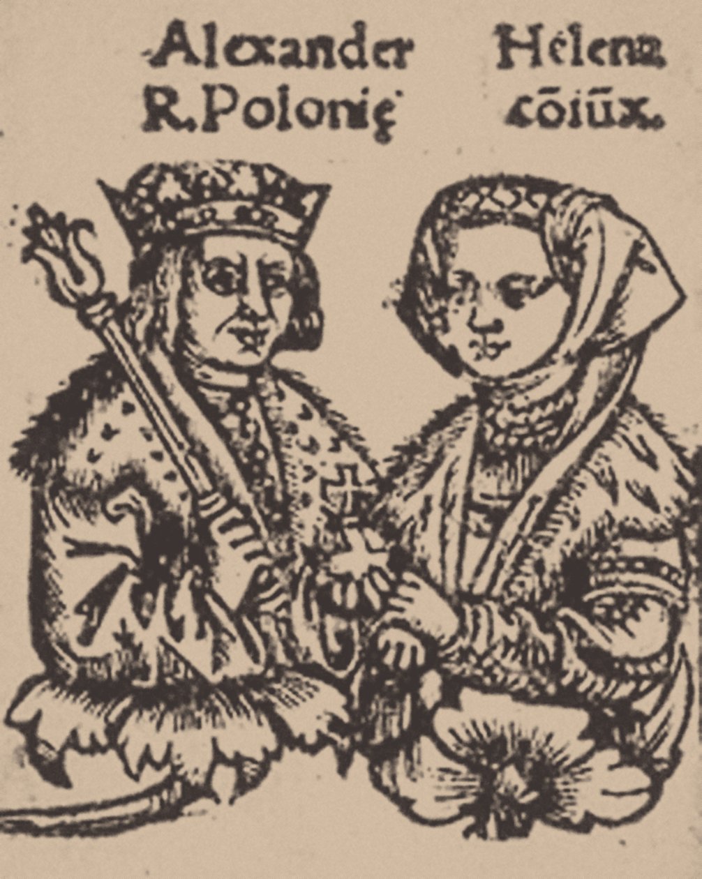 Helena Ivanovna Moskovasta Aleksanteri Jagellonin kanssa, 1519 tekijältä Unbekannt