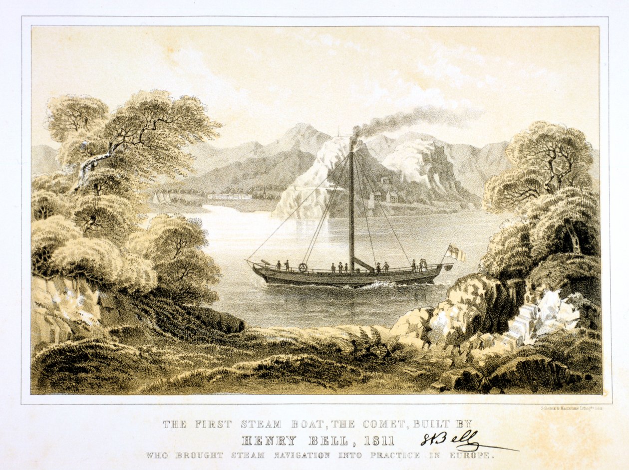 Henry Bellsin höyrylaiva komeetta vuodelta 1811, 1856. tekijältä Unbekannt