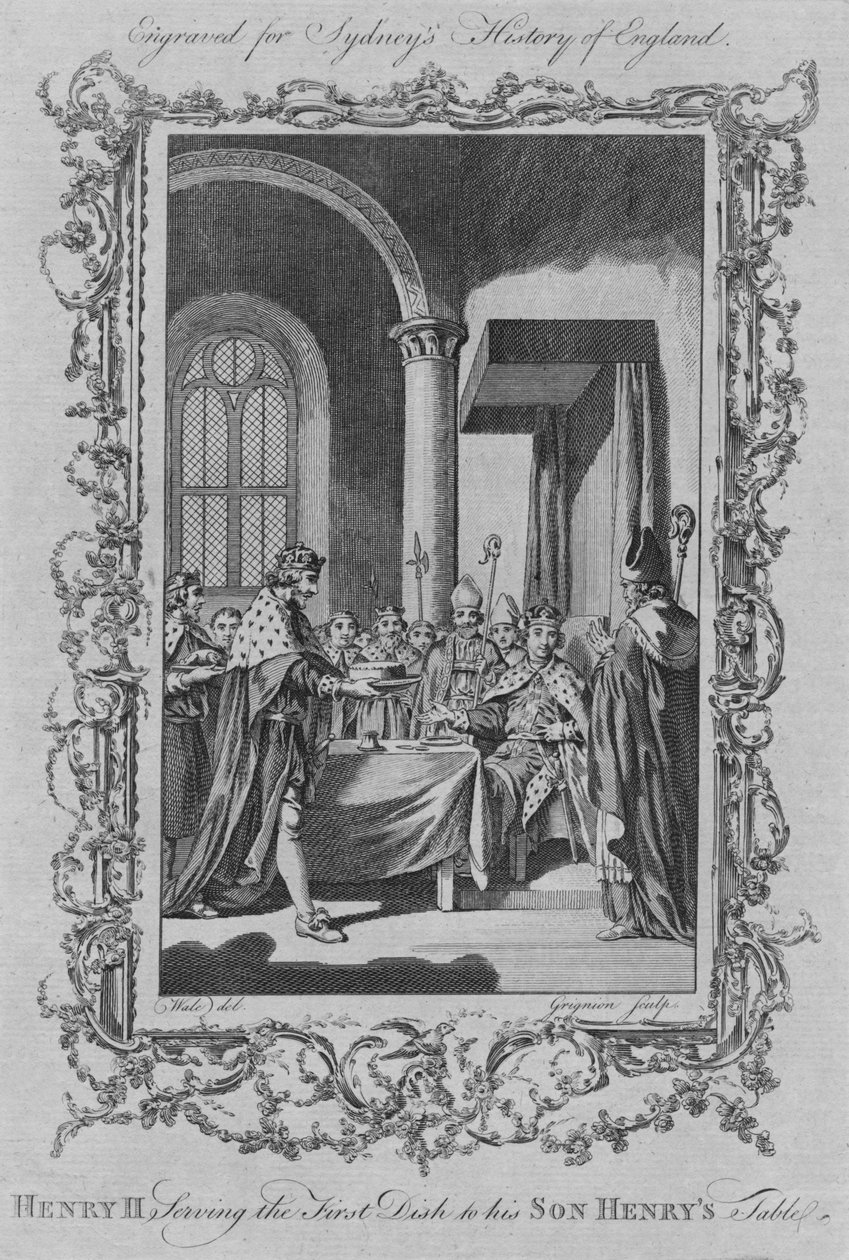 Henry II tarjoilee ensimmäisen annoksen poikansa Henrysin pöytään, 1773. tekijältä Unbekannt