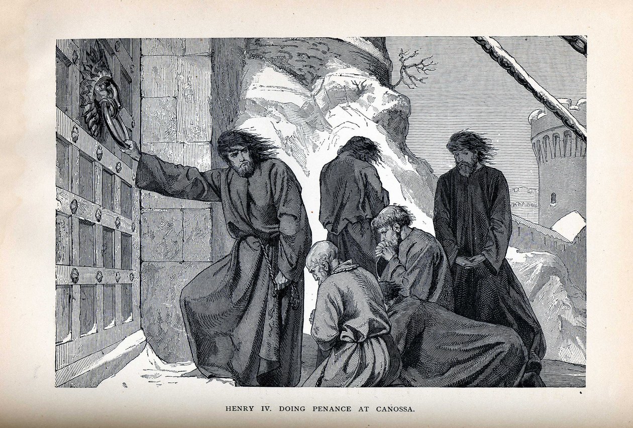 Henry IV tekemässä katumusta Canossassa, 1882 tekijältä Unbekannt