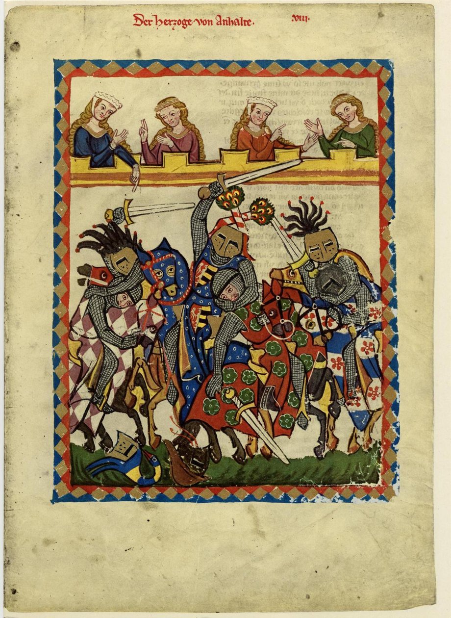 Henrik I, Anhaltin kreivi Codex Manessesta, vuosina 1305-1340 tekijältä Unbekannt