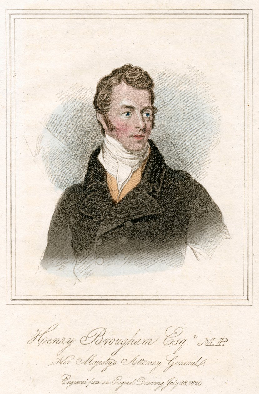Henry Peter Brougham, ensimmäinen paroni Brougham ja Vaux, skotlantilainen lakimies ja poliitikko, 1820 tekijältä Unbekannt