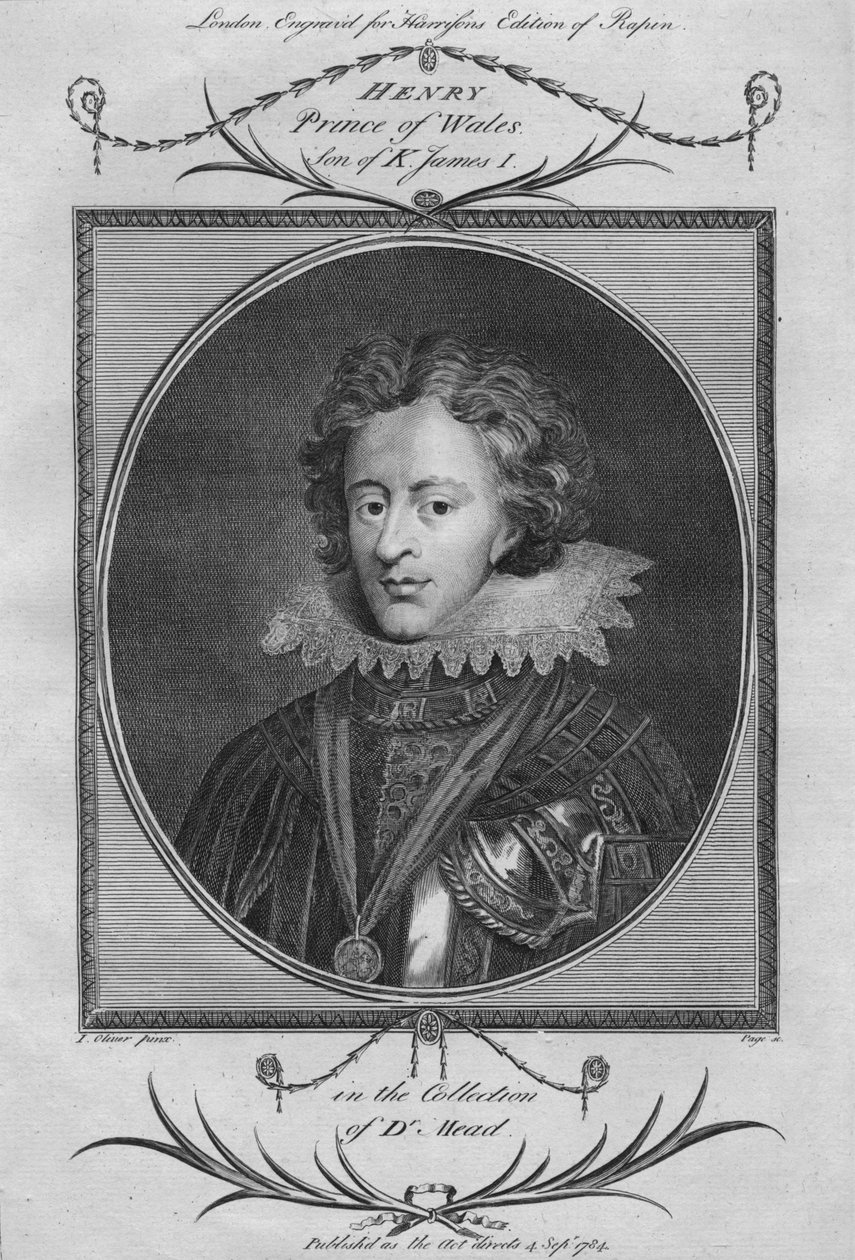 Henry, Walesin prinssi, kuningas James I:n poika, 1784. tekijältä Unbekannt