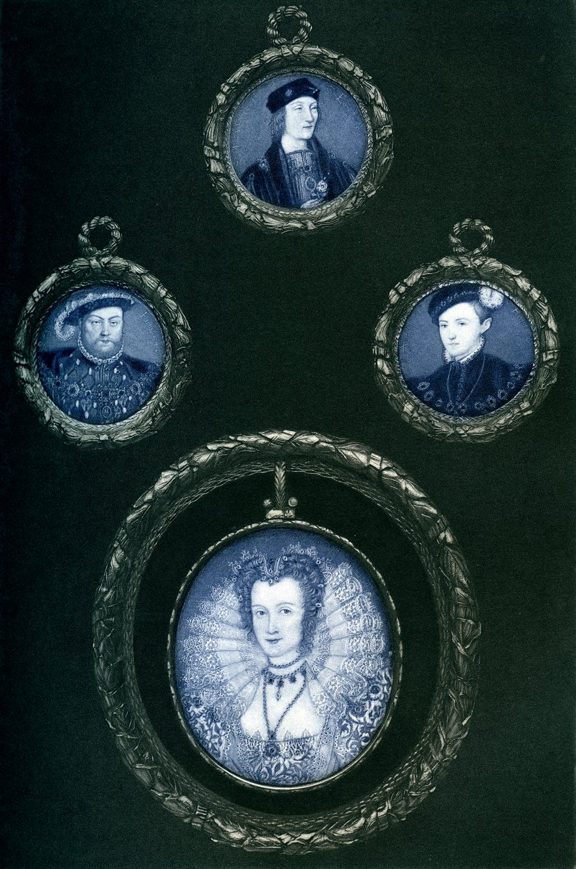 Henrik VII, Henrik VIII, Edward VI, Elizabeth I, 1500-luku, 1896 tekijältä Unbekannt