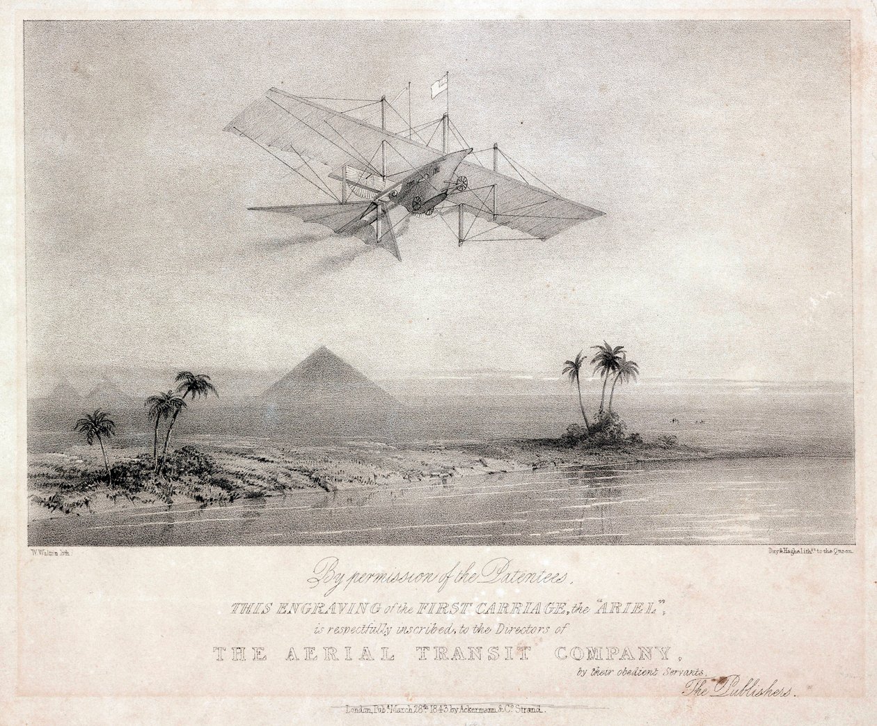 Hensonin "Ariel" pyramidien yläpuolella, Egypti tekijältä Unbekannt