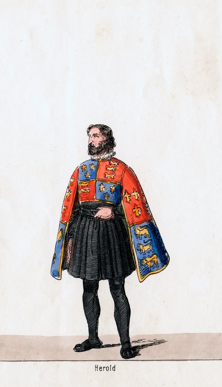 Herald, pukusuunnittelu Shakespearen näytelmään, Henry VIII, 1800-luku tekijältä Unbekannt